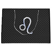 レオ〔占星術の〕十二宮図の記号の木炭の炭素繊維プリント ラージペーパーバッグ (正面)