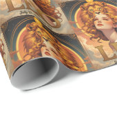 レオ〔占星術の〕十二宮図アート7月威厳がある誕生日 ラッピングペーパー (ロールコーナー)