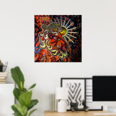 レオ〔占星術の〕十二宮図アート ポスター (ホームオフィス)