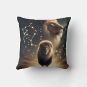 レオ〔占星術の〕十二宮図ア威厳のあるート – ライオンと星座。 クッション (裏面)