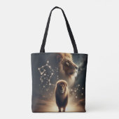 レオ〔占星術の〕十二宮図ア威厳のあるート – ライオンと星座。 トートバッグ (裏面)