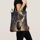 レオ〔占星術の〕十二宮図ア威厳のあるート – ライオンと星座。 トートバッグ (クローズアップ)