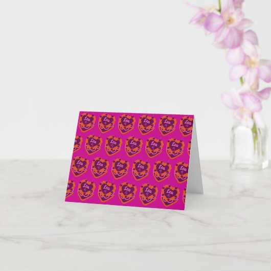 レオ〔占星術の〕十二宮図コケットハートお誕生日ケーキ カード (蘭)