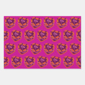 レオ〔占星術の〕十二宮図コケットハートお誕生日ケーキ ラッピングペーパーシート (正面2)