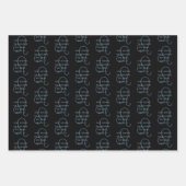 レオ〔占星術の〕十二宮図サインおもしろい引用文ブルー文字誕生日 ラッピングペーパーシート (正面3)