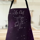 レオ〔占星術の〕十二宮図サインアストロロジーパープル銀河系エプロン エプロン