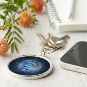 レオ〔占星術の〕十二宮図サインアストロロジーブルーライオン キーホルダー (側面)