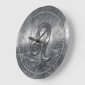 レオ〔占星術の〕十二宮図サインインインダストリアルスタイル ラージ壁時計 (傾斜)