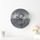 レオ〔占星術の〕十二宮図サインインインダストリアルスタイル ラージ壁時計 (ホーム)