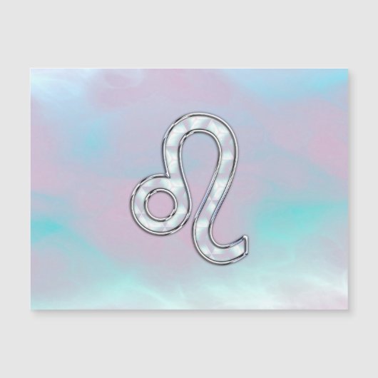 レオ〔占星術の〕十二宮図サインインマザーオブパールスタイルプリント (正面)