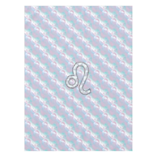 レオ〔占星術の〕十二宮図サインインマザーオブパールスタイルプリント テーブルクロス (正面)