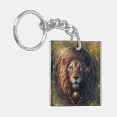 レオ〔占星術の〕十二宮図サインウォーターカラーデザイン キーホルダー (正面左)