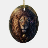 レオ〔占星術の〕十二宮図サインウォーターカラーデザイン セラミックオーナメント (右)