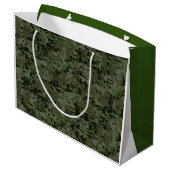 レオ〔占星術の〕十二宮図サインオンオリーブグリーンデジタル迷彩柄 ラージペーパーバッグ (裏面アングル)