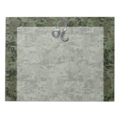 レオ〔占星術の〕十二宮図サインオングリーンデジタルカモフラージュ ノートパッド (正面)