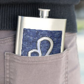 レオ〔占星術の〕十二宮図サインオンネイビーブルーデジタル迷彩柄 フラスク (インサイチュ)