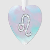 レオ〔占星術の〕十二宮図サインオンパステルズヌカースタイルプリント オーナメント (正面)