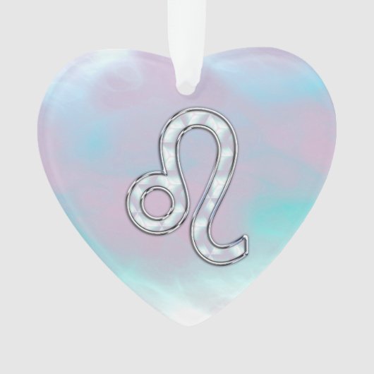 レオ〔占星術の〕十二宮図サインオンパステルズヌカースタイルプリント オーナメント (正面)