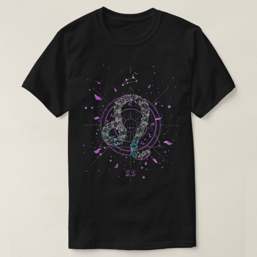 レオ〔占星術の〕十二宮図サインフローラフラワー7月威厳がある誕生日 Tシャツ (デザイン正面)