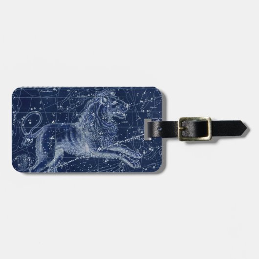 レオ〔占星術の〕十二宮図サインヴィンテージイラストレーションラゲージタグ ラゲッジタグ (正面横)