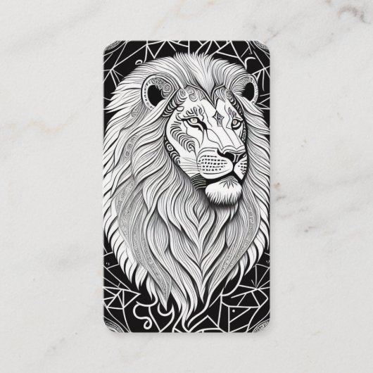 レオ〔占星術の〕十二宮図サイン占星術の- Lion 名刺 (正面)