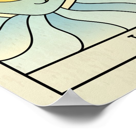 レオ〔占星術の〕十二宮図サイン抽象芸術アートヴィンテージポスター ポスター (角)