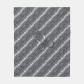 レオ〔占星術の〕十二宮図シンボルインシルバースティールスタイル フリースブランケット (正面)