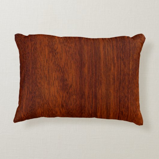 レオ〔占星術の〕十二宮図シンボルインマホガニー木材スタイル アクセントクッション (裏面)