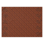 レオ〔占星術の〕十二宮図シンボルインリッチマホガニー木材スタイル テーブルクロス (正面(横))