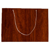 レオ〔占星術の〕十二宮図シンボルインリッチマホガニー木材スタイル ラージペーパーバッグ (裏面)