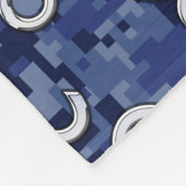 レオ〔占星術の〕十二宮図シンボルオンネイビーブルーデジタルカモフラージュ フリースブランケット (角)