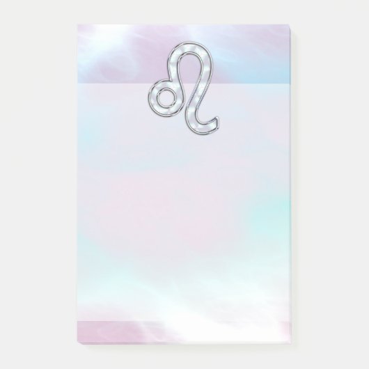 レオ〔占星術の〕十二宮図シンボルオンパステルズヌカースタイルプリント ポストイット (正面)