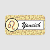 レオ〔占星術の〕十二宮図シンボル要素Kenneth Yoncich 名札 (正面)