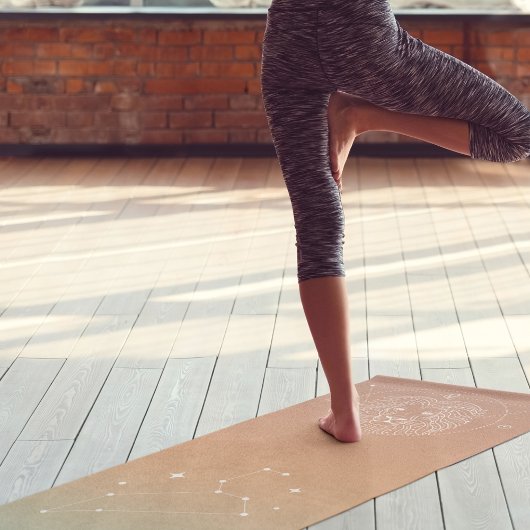 レオ〔占星術の〕十二宮図スターコンステレーション名前をカスタムするティール（緑がかった色） ヨガマット