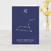 レオ〔占星術の〕十二宮図スターサインカスタム誕生日 カード (黄色い花)