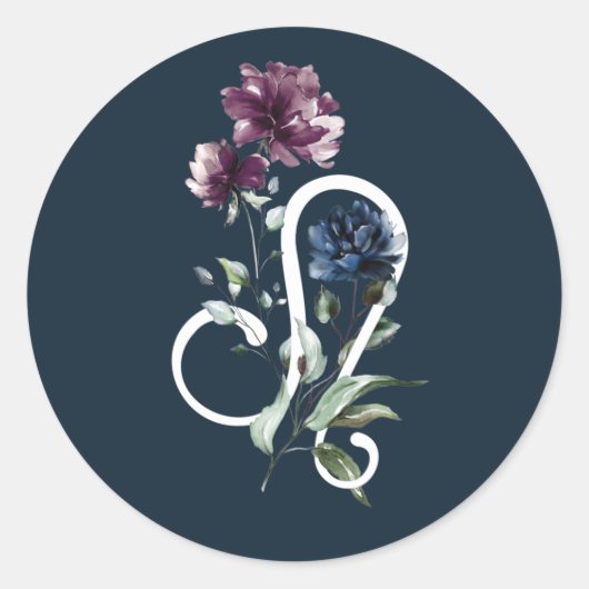 レオ〔占星術の〕十二宮図スターサイン ラウンドシール (正面)