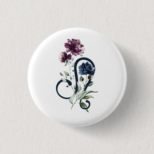 レオ〔占星術の〕十二宮図スターサイン 缶バッジ (正面)