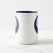 レオ〔占星術の〕十二宮図デザインブルーアンドホワイトツートーンマグ15 o ツートーンマグカップ (中央)
