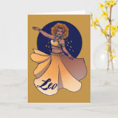 レオ〔占星術の〕十二宮図ベリーダンサー女神 カード (黄色い花)