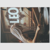 レオ〔占星術の〕十二宮図ミュージシャンドラムズデコページ 薄葉紙 (正面)