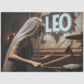 レオ〔占星術の〕十二宮図ミュージシャンドラムズデコページ 薄葉紙 (正面)