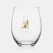 レオ〔占星術の〕十二宮図ワイングラス、女性のための誕生日ギフト ステムなしワイングラス (裏面)