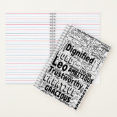 レオ〔占星術の〕十二宮図ワードクラウドインスピレーション ノートブック (内側)