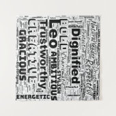 レオ〔占星術の〕十二宮図ワードクラウド タペストリー (正面(横))