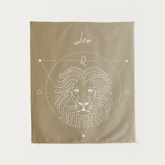 レオ〔占星術の〕十二宮図占星術星記号グラデーション タペストリー (正面)