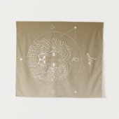 レオ〔占星術の〕十二宮図占星術星記号グラデーション タペストリー (正面(横))