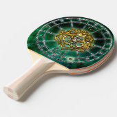 レオ〔占星術の〕十二宮図星占いデザイン 卓球ラケット (正面アングル)
