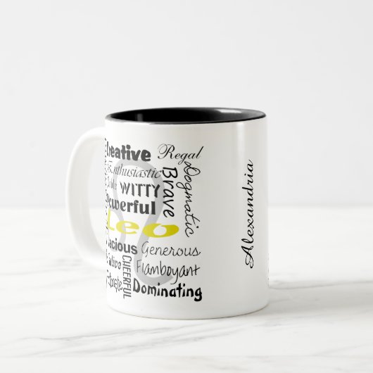 レオ〔占星術の〕十二宮図星占い占星術トレイトコラージュ ツートーンマグカップ (正面左)