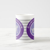 レオ〔占星術の〕十二宮図星印と所有者名 ボーンチャイナマグカップ (正面)