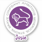 レオ〔占星術の〕十二宮図星印の特徴パープル シール (正面)